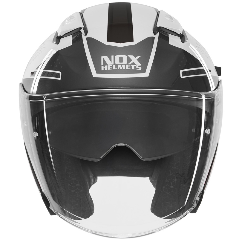 Cască de motocicletă deschisă NOX N130 EKTO alb-negru