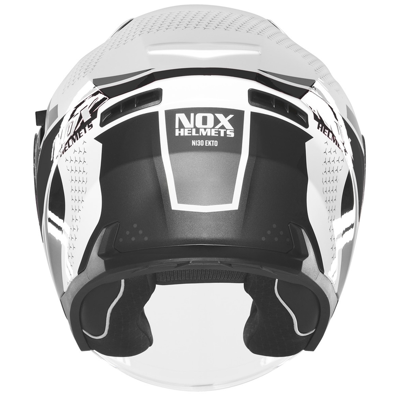 Cască de motocicletă deschisă NOX N130 EKTO alb-negru