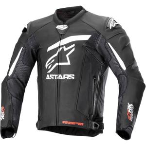 Geacă din piele moto Alpinestars GP Plus R 4 Rideknit alb-negru