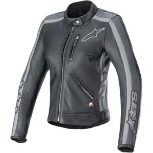 Jachetă de motocicletă din piele pentru femei Alpinestars Stella Dyno negru-gri
