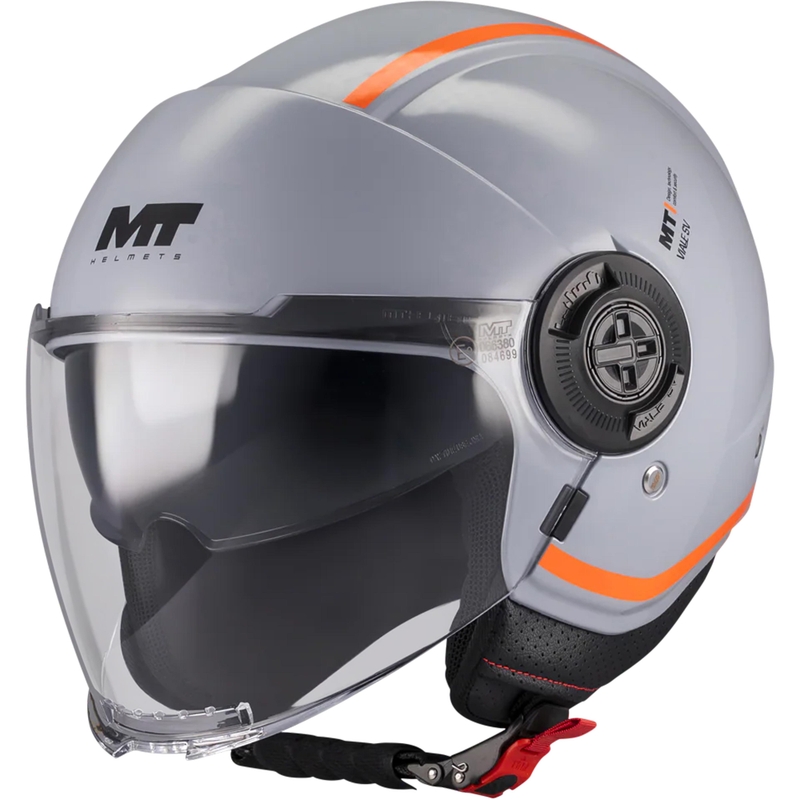 Cască de motocicletă deschisă MT Viale SV S Tasty C4 gri-portocaliu