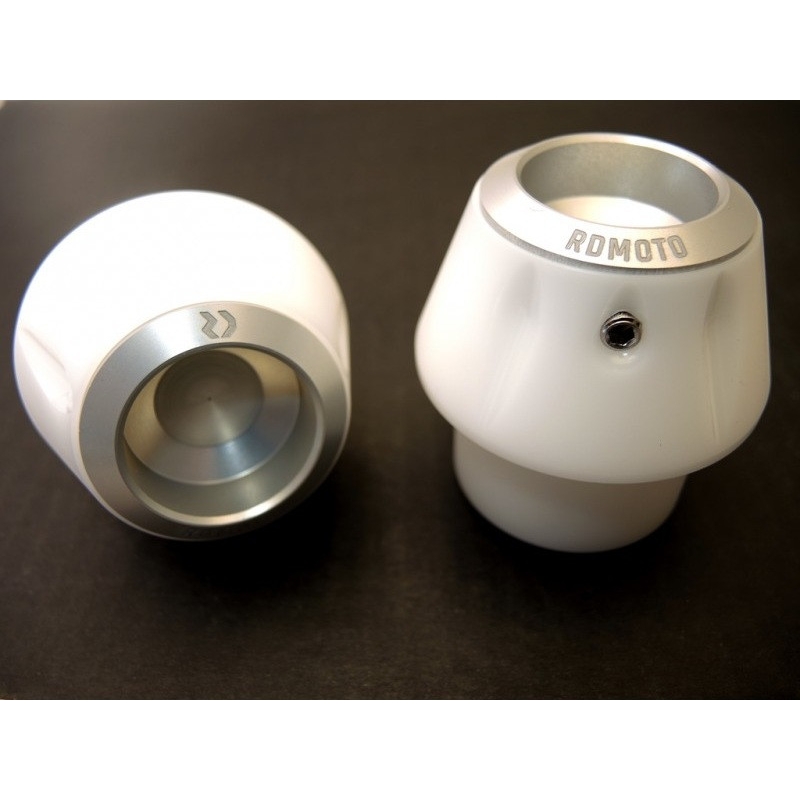 Crash protectors RDMOTO Alb with silver caps