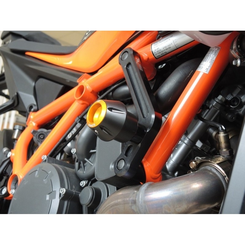 Crash protectors RDMOTO Alb with silver caps