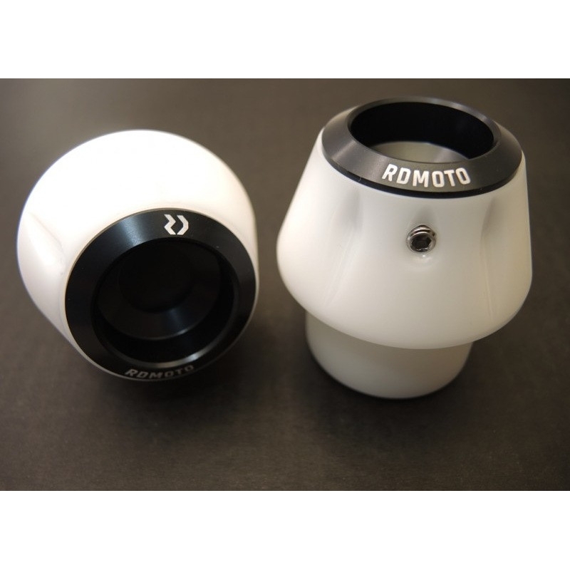 Crash protectors RDMOTO Alb with black caps