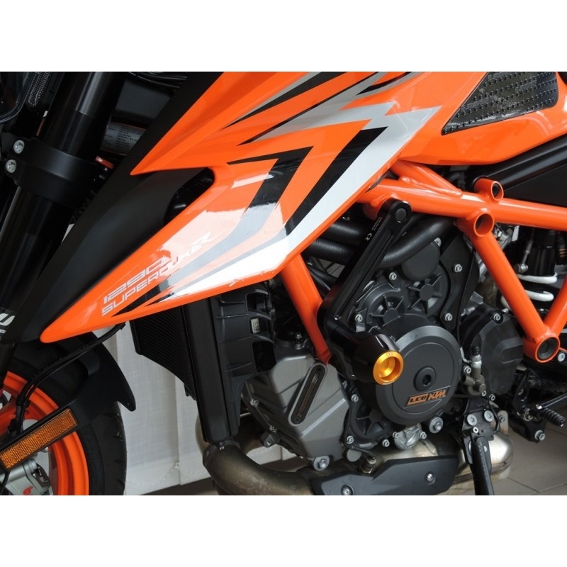 Crash protectors RDMOTO Alb with black caps