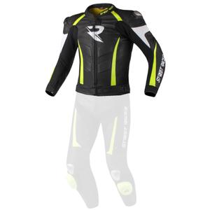 Geacă moto pentru bărbați Street Racer Fasttrack negru-alb-galben fuorescent lichidare
