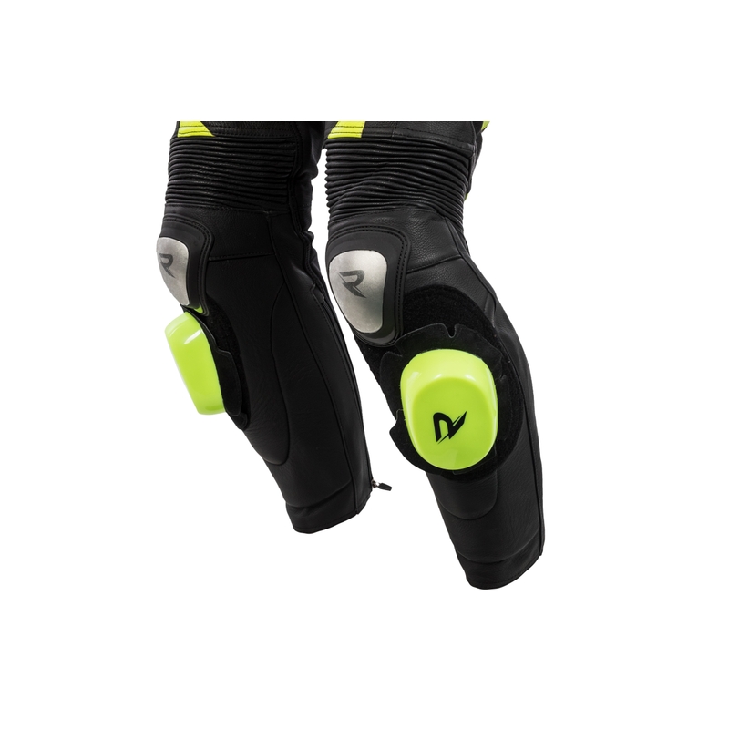 Pantaloni moto pentru bărbați Street Racer Fasttrack negru-alb-galben fluorescent lichidare
