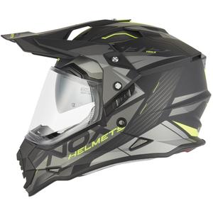 Cască de motocicletă enduro NOX N312 Track negru mat-galben fluo