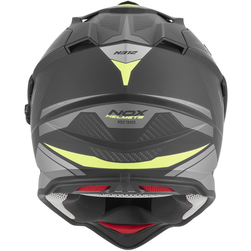 Cască de motocicletă enduro NOX N312 Track negru mat-galben fluo