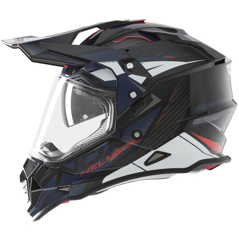Cască de motocicletă enduro NOX N312 Track albastru-roșu