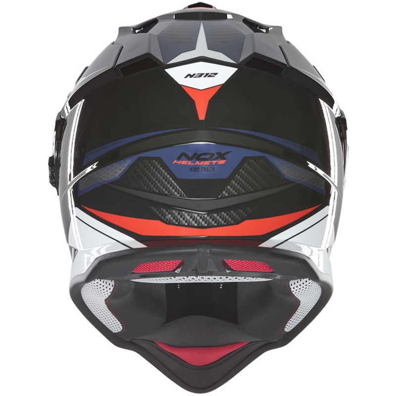 Cască de motocicletă enduro NOX N312 Track albastru-roșu