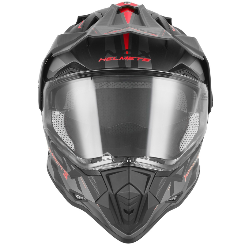 Cască de motocicletă enduro NOX N312 Track negru mat-roșu
