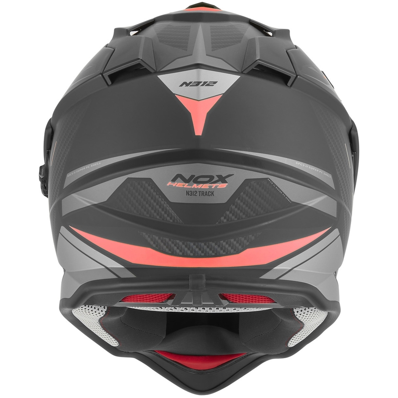Cască de motocicletă enduro NOX N312 Track negru mat-roșu