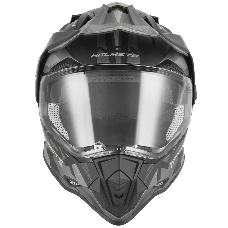 Cască de motocicletă enduro NOX N312 Track negru mat-argintiu
