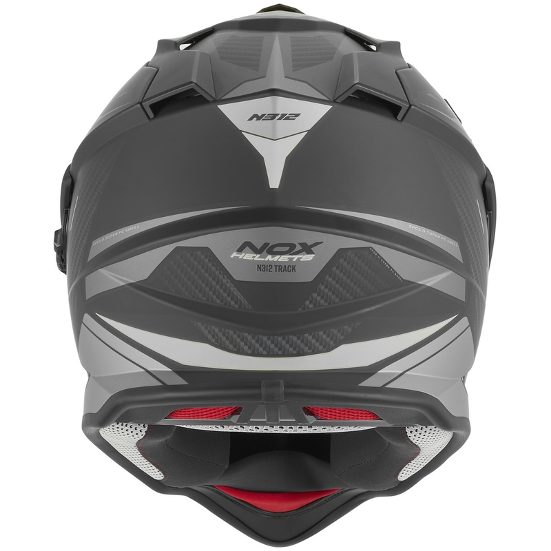 Cască de motocicletă enduro NOX N312 Track negru mat-argintiu