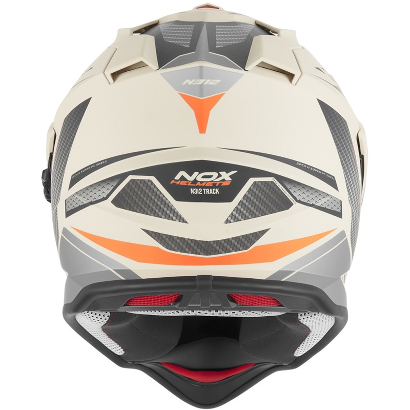 Cască de motocicletă enduro NOX N312 Track, mată, nisip-portocaliu
