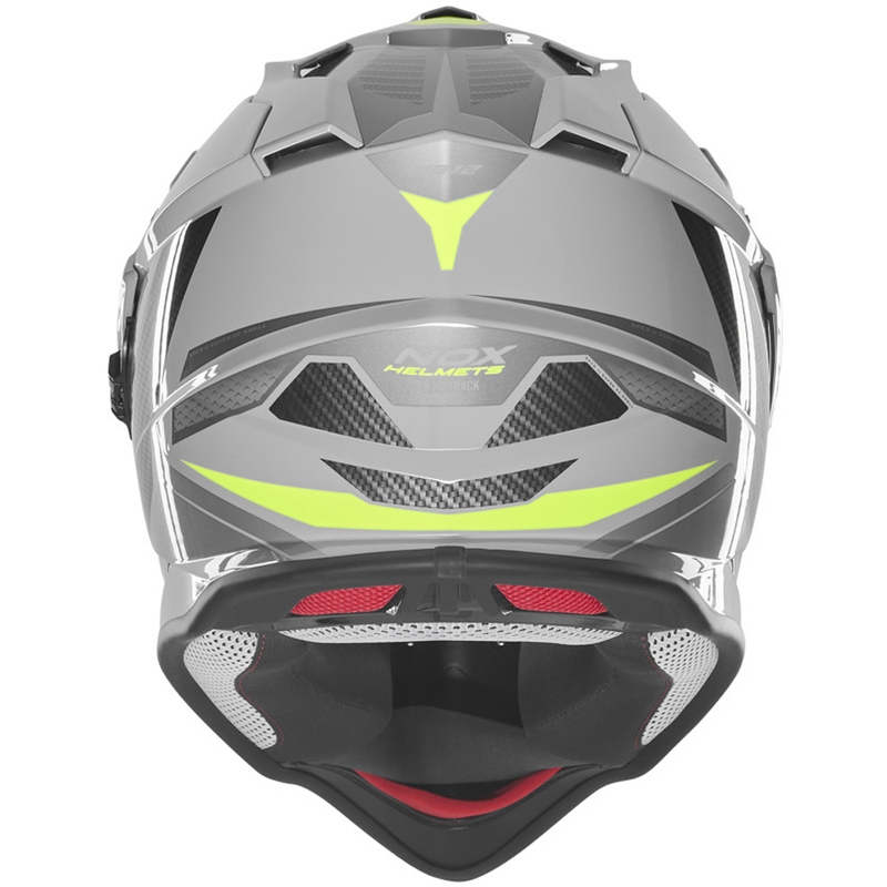 Cască de motocicletă enduro NOX N312 Track gri-galben fluo