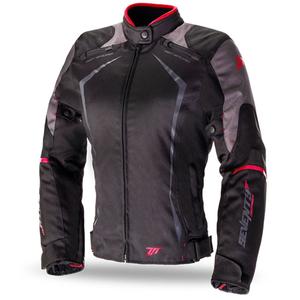 Geaca moto dama SEVENTY DEGREES SD-JR49 negru-rosu