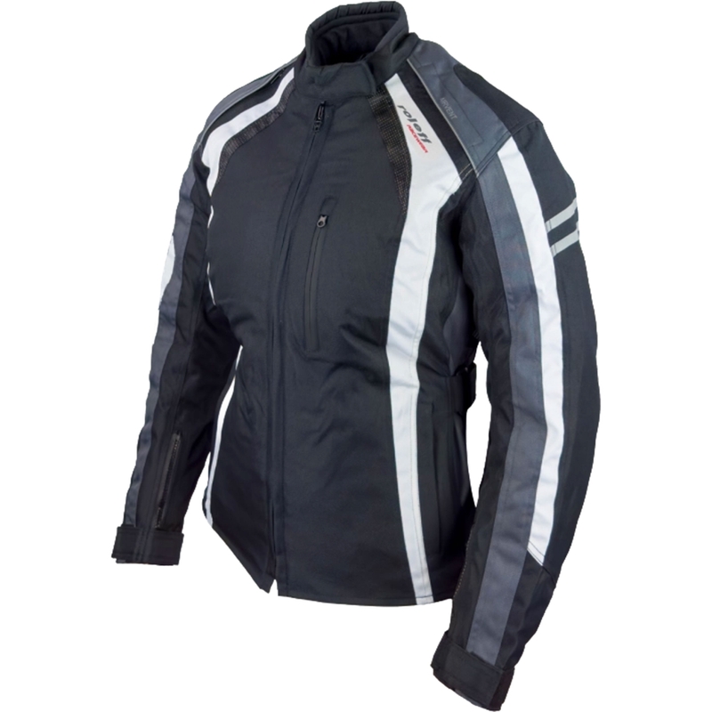 Geaca moto dama Roleff Venedig negru-gri-alb