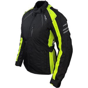 Geaca moto dama Roleff Venedig negru-galben fluo