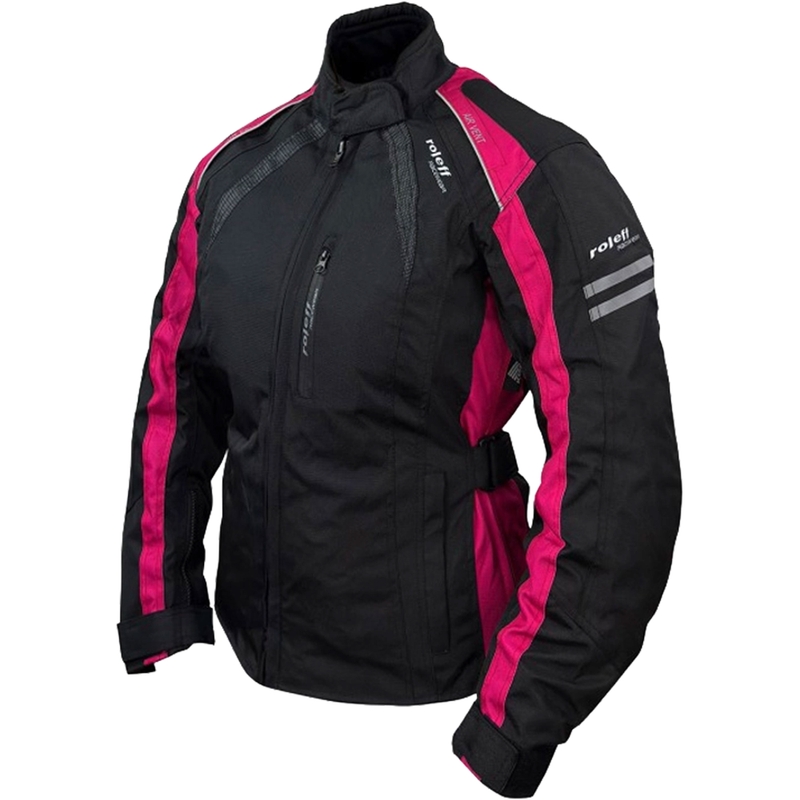 Geaca moto dama Roleff Venedig negru-roz