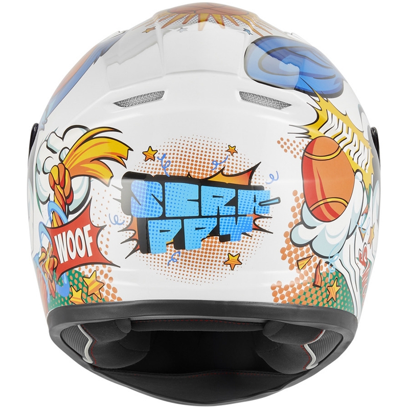 Cască integrală pentru motocicletă NOX N731 Scrappy alb-multicolor pentru copii