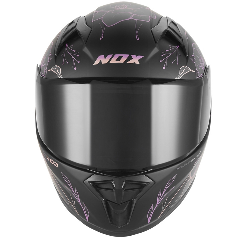 Cască integrală pentru motocicletă NOX N731 Spring, negru mat-roz, pentru copii