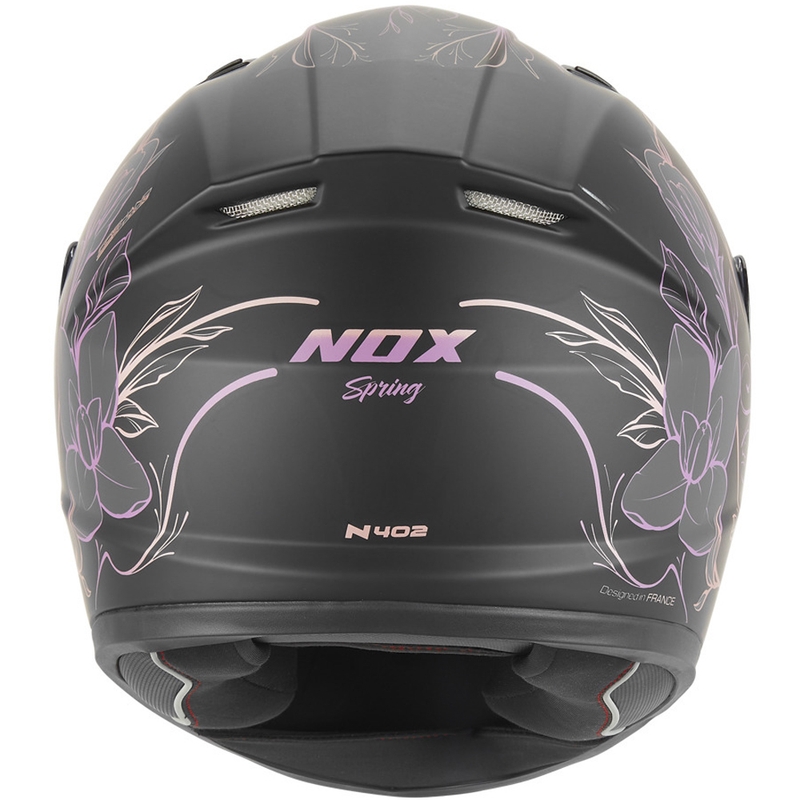 Cască integrală pentru motocicletă NOX N731 Spring, negru mat-roz, pentru copii