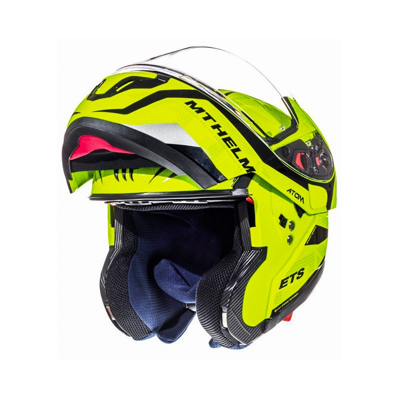 Cască de motocicletă pliabilă MT Atom Divergence galben fluo - calitate II  - II. calitate - II. calitate