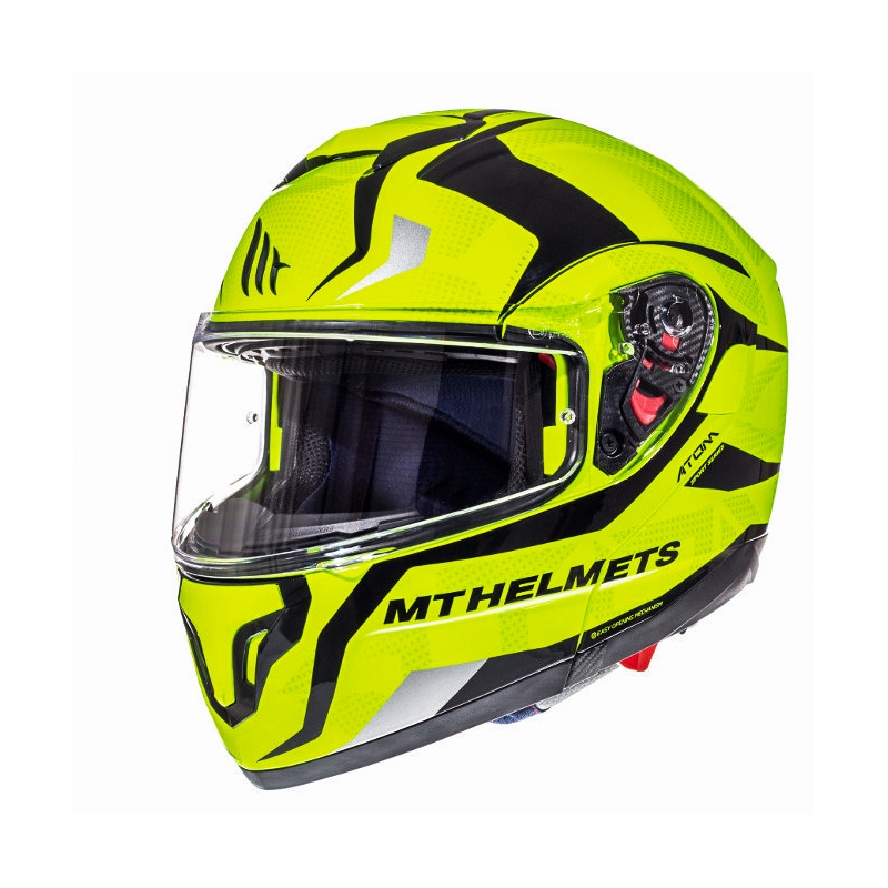 Cască de motocicletă pliabilă MT Atom Divergence galben fluo - calitate II  - II. calitate - II. calitate