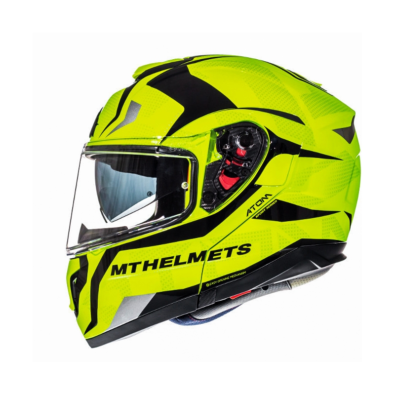 Cască de motocicletă pliabilă MT Atom Divergence galben fluo - calitate II  - II. calitate - II. calitate