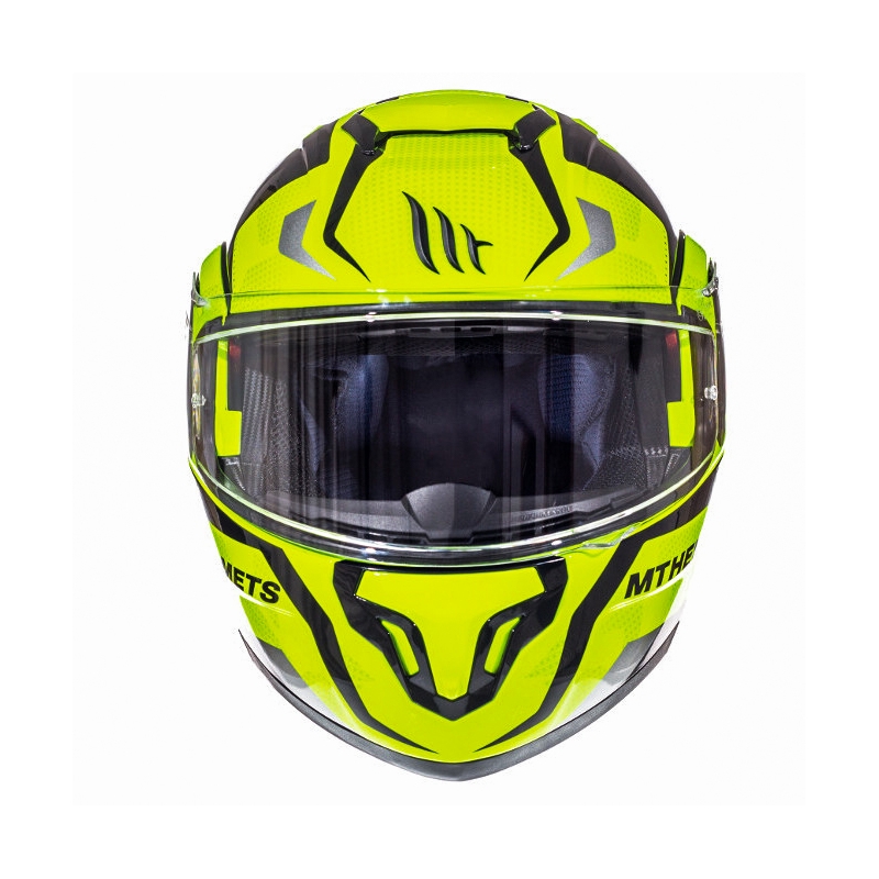 Cască de motocicletă pliabilă MT Atom Divergence galben fluo - calitate II  - II. calitate - II. calitate