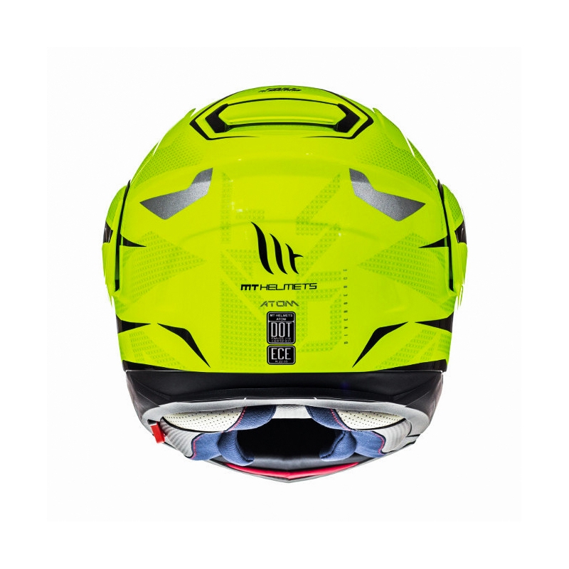 Cască de motocicletă pliabilă MT Atom Divergence galben fluo - calitate II  - II. calitate - II. calitate