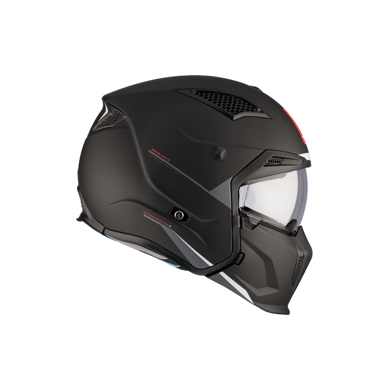 Cască deschisă cu mască MT Streetfighter SV S Solid A1 negru mat cu vizieră iridium - calitatea a II-a - II. calitate - II. calitate