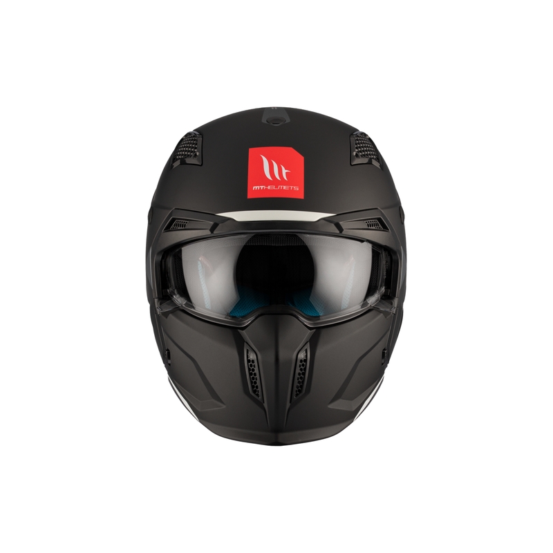Cască deschisă cu mască MT Streetfighter SV S Solid A1 negru mat cu vizieră iridium - calitatea a II-a - II. calitate - II. calitate