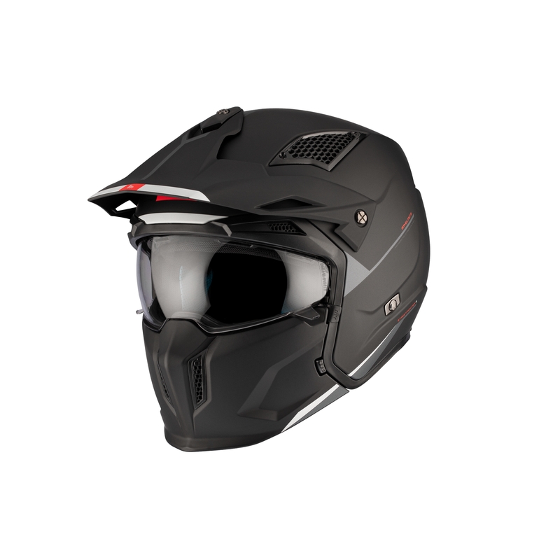 Cască deschisă cu mască MT Streetfighter SV S Solid A1 negru mat cu vizieră iridium - calitatea a II-a - II. calitate - II. calitate