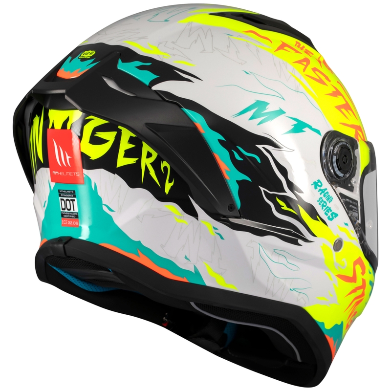 Cască integrală pentru motocicletă MT Stinger 2 Ardent alb-galben - calitatea a II-a - II. calitate - II. calitate