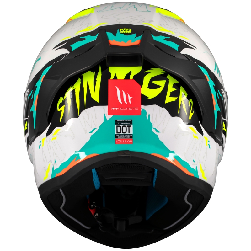 Cască integrală pentru motocicletă MT Stinger 2 Ardent alb-galben - calitatea a II-a - II. calitate - II. calitate