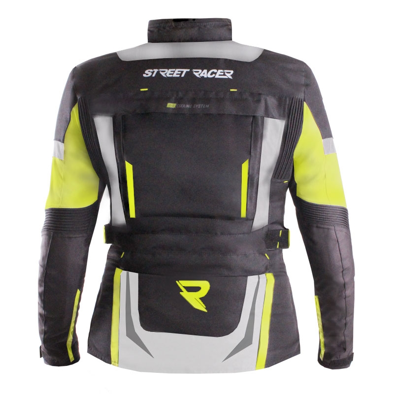 Geacă de motocicletă pentru femei Street Racer Hilax negru-gri-galben fluo - calitatea a II-a - II. calitate - II. calitate