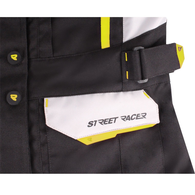 Geacă de motocicletă pentru femei Street Racer Hilax negru-gri-galben fluo - calitatea a II-a - II. calitate - II. calitate