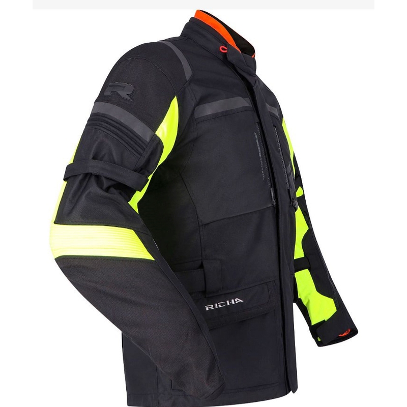 Geacă motociclistă RICHA Brutus GTX negru-galben fluo - calitate a doua lichidare - II. calitate - II. calitate