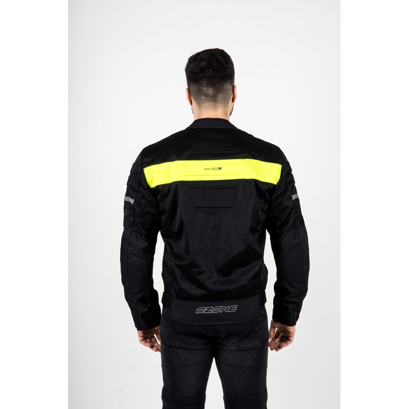 Geacă de motocicletă Ozone Dart negru-galben fluo - calitatea a II-a - II. calitate - II. calitate