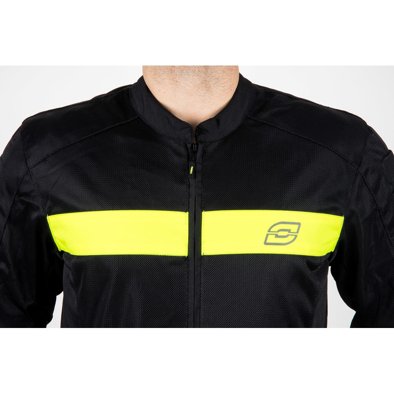 Geacă de motocicletă Ozone Dart negru-galben fluo - calitatea a II-a - II. calitate - II. calitate