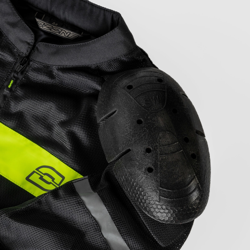 Geacă de motocicletă Ozone Dart negru-galben fluo - calitatea a II-a - II. calitate - II. calitate