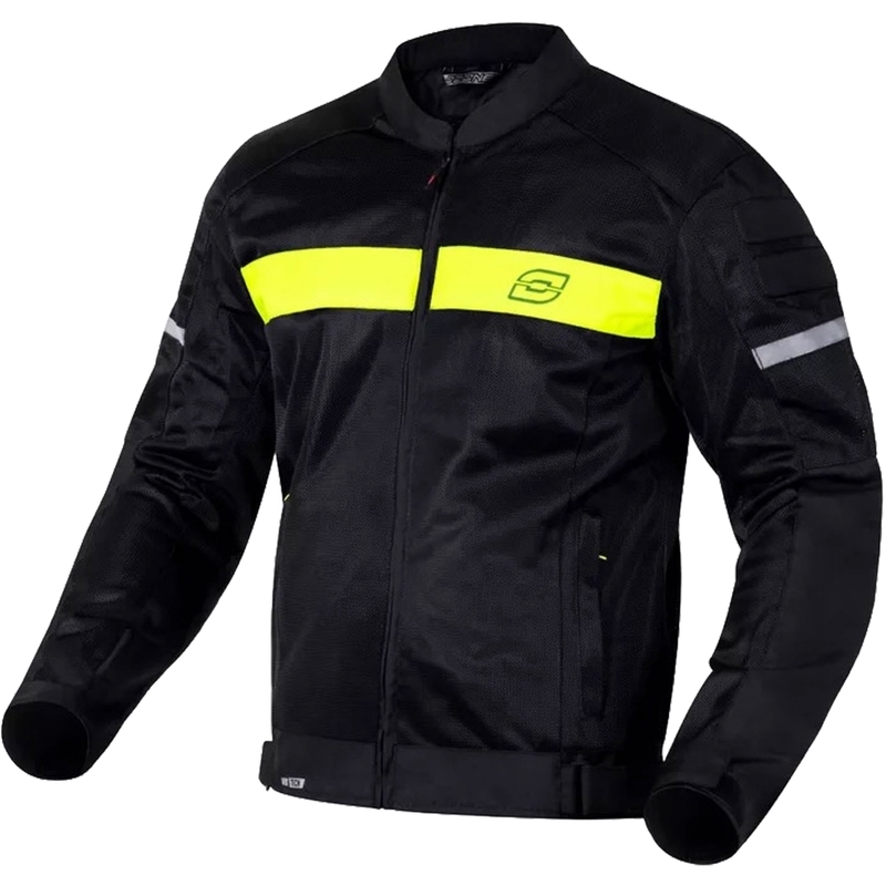 Geacă de motocicletă Ozone Dart negru-galben fluo - calitatea a II-a - II. calitate - II. calitate