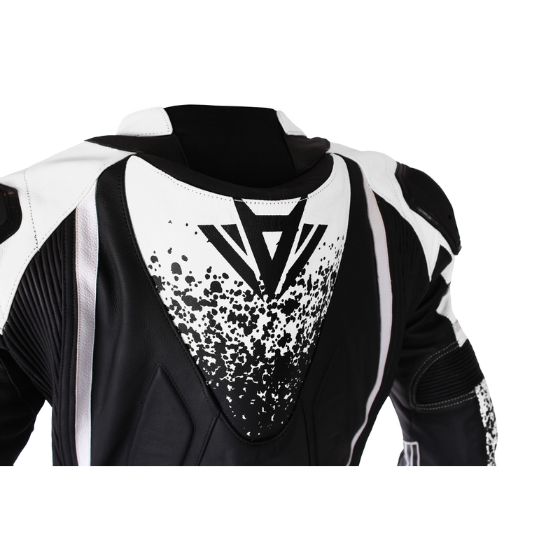 Costum de motocicletă RSA GT2 negru-alb - calitate a doua lichidare - II. calitate - II. calitate