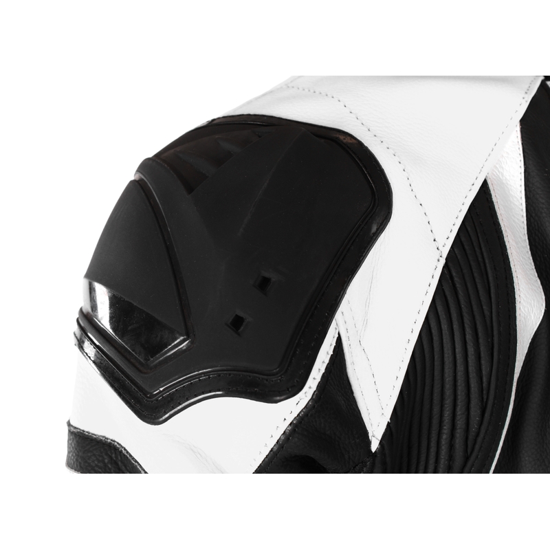 Costum de motocicletă RSA GT2 negru-alb - calitate a doua lichidare - II. calitate - II. calitate