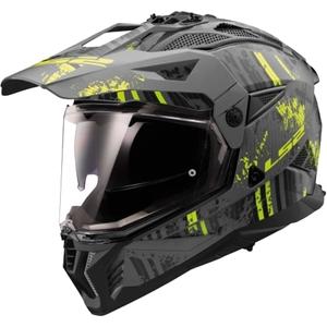 Cască de motocicletă Enduro LS2 MX702 PIONEER II CRAZY negru-fluo galben