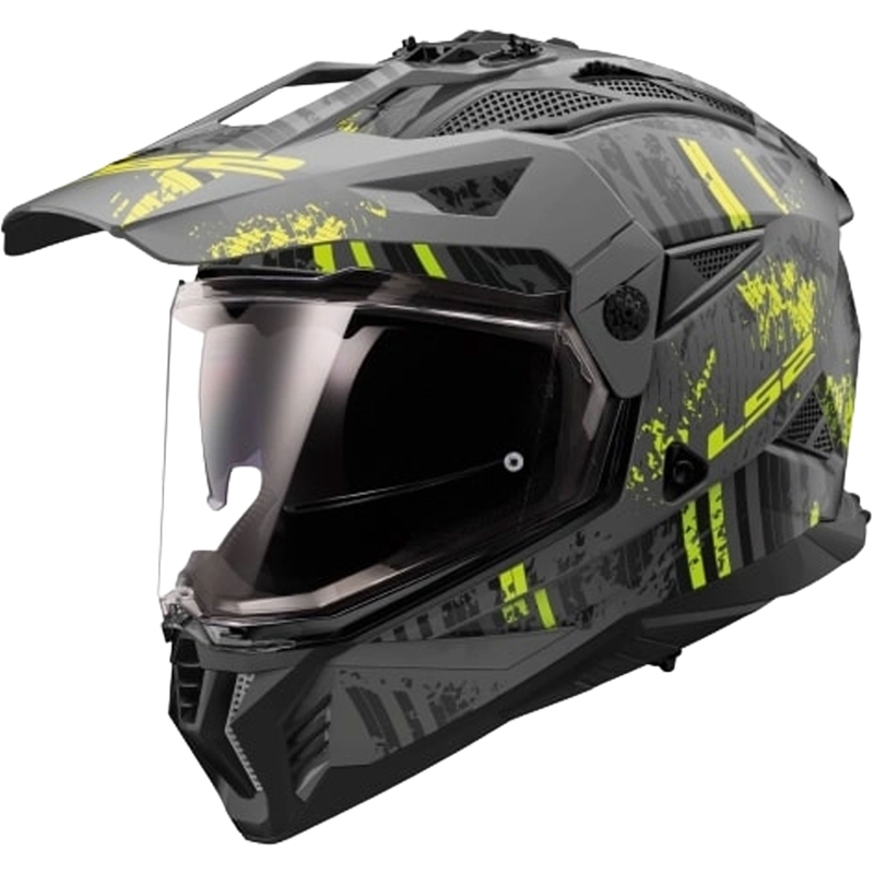 Cască de motocicletă enduro LS2 MX702 PIONEER II CRAZY negru-galben fluo