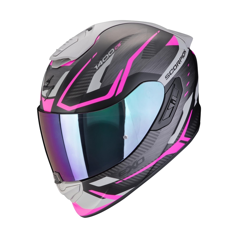 Cască integrală pentru motocicletă Scorpion EXO-1400 EVO II AIR ACCORD, negru mat-roz, vânzare - calitate a doua lichidare - II. calitate - II. calitate